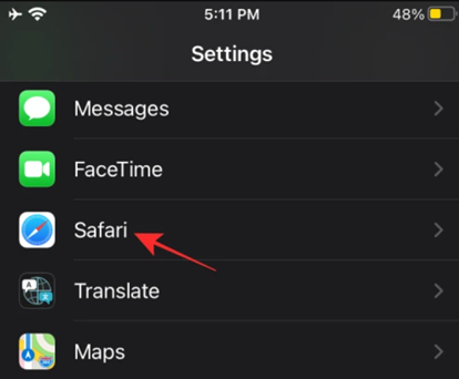 Safari on iOS