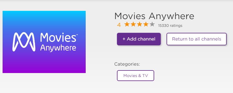 Activate Movies Anywhere on Roku using Moviesanywhere.com/activate