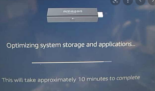 Fire TV Stick optimizing system error screen
