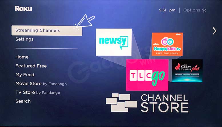 Streaming channels option