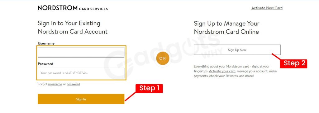 Log in process
