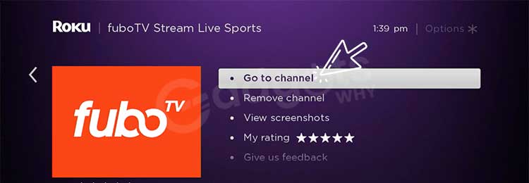 Streaming channels option