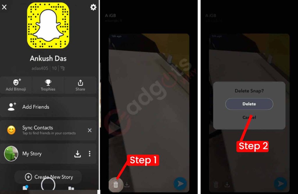 Delete Snapchat story