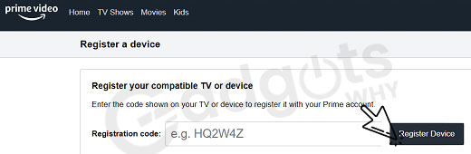register on Amazon MyTV