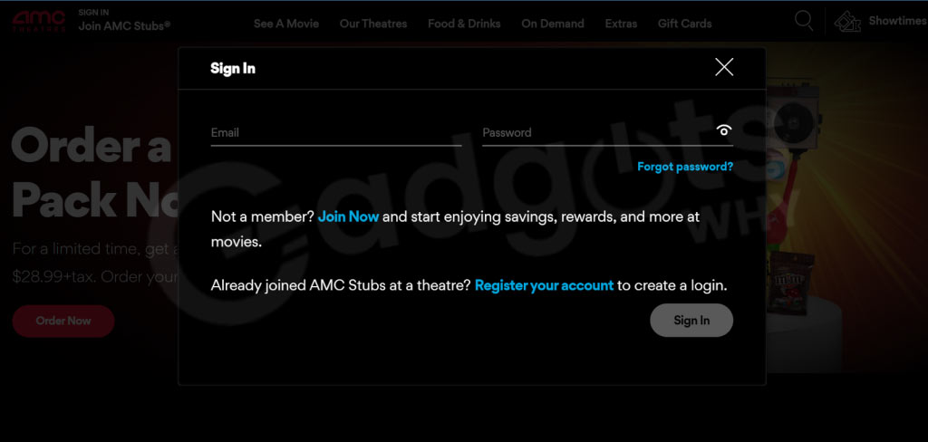 register at AMC Stubs