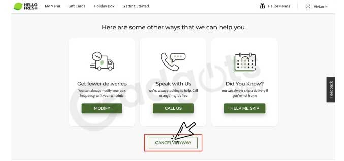 Cancel HelloFresh Subscription