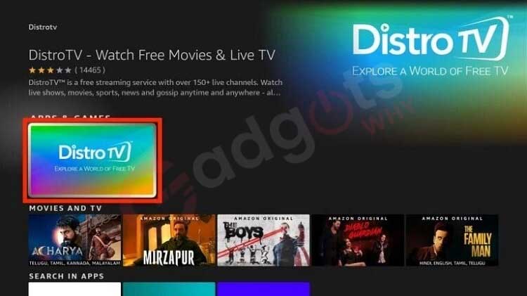 Install Distro TV on Firestick