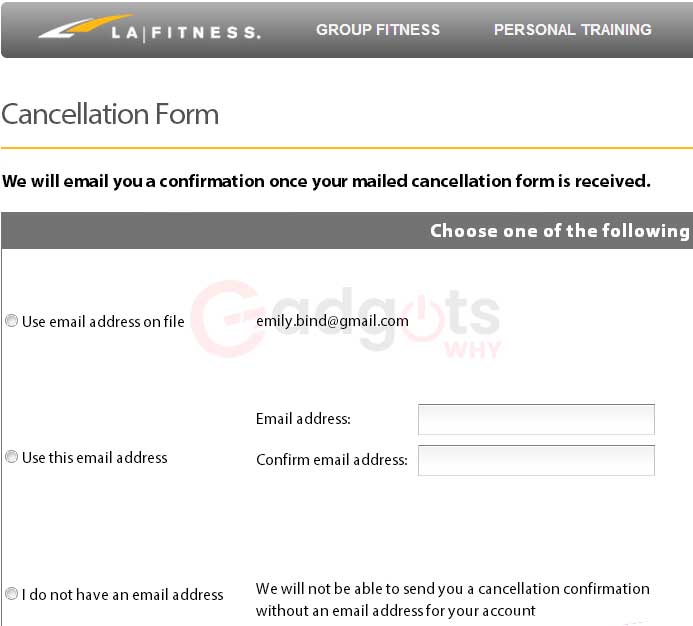 cancel LA Fitness Membership.