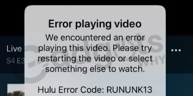 Hulu Error Code Rununk13