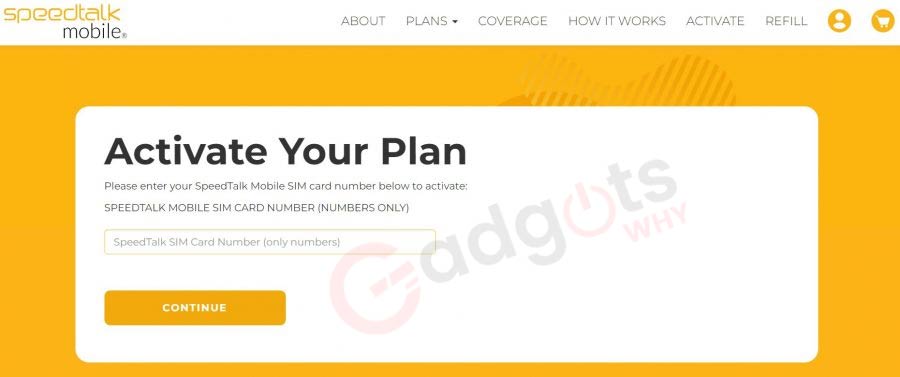 activate the Speedtalk sim